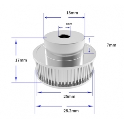 Pulley (พู่เล่) 2GT40 teeth Bore 5mm